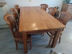 Eettafel + 6 stoelen, Huis en Inrichting, Tafels | Statafels, Ophalen, Zo goed als nieuw