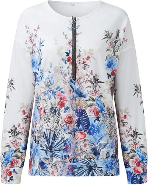Fleurig shirt lange mouw dames mt S en M Nieuw, Kleding | Dames, Blouses en Tunieken, Nieuw, Maat 38/40 (M), Wit, Ophalen of Verzenden
