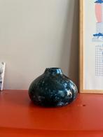 Vintage japans achtige belly vaas, blauw glazuur, Ophalen of Verzenden