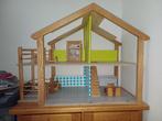 Houten Poppenhuis met Meubels, Ophalen, Gebruikt