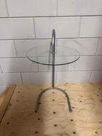 bijzettafeltje glas (z.g.a.n.), Huis en Inrichting, Minder dan 55 cm, Rond, Ophalen, 45 tot 60 cm