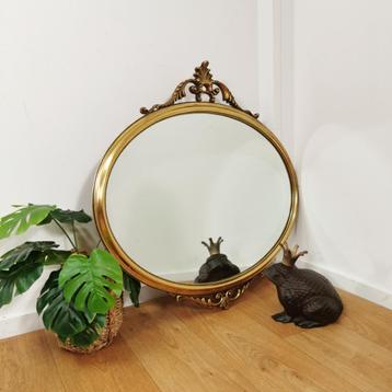 Vintage ovale Barok Brocante Rococo spiegel, schouwspiegel