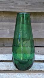 Prachtige vintage groen glazen vaas., Ophalen of Verzenden, Huis en Inrichting