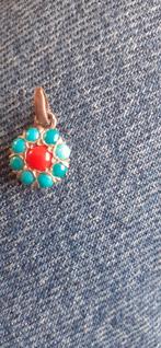 Turqoois en koraal hangertje, Ophalen of Verzenden, Zo goed als nieuw, Zilver, Overige merken