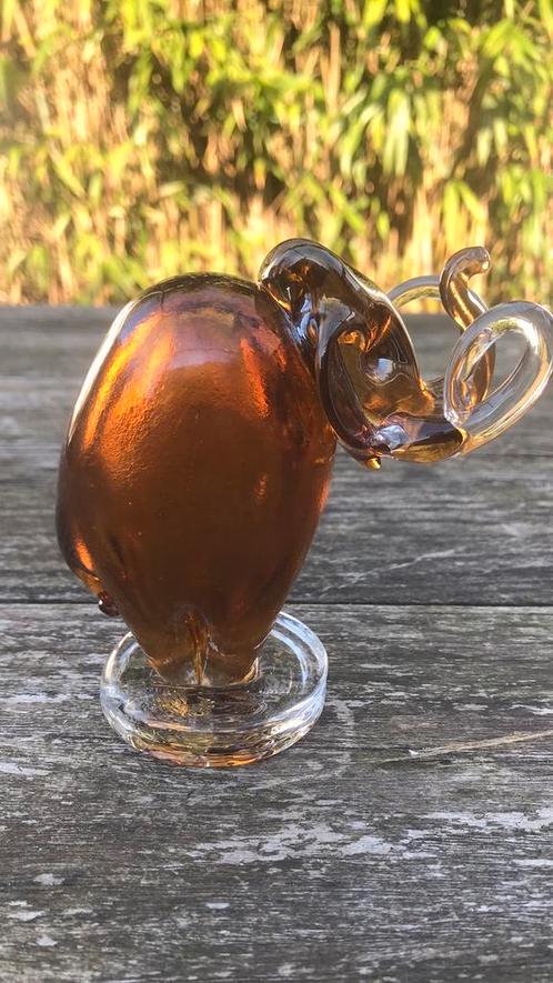 Mammoet /olifant glas - handgemaakt, uniek!, Antiek en Kunst, Antiek | Glas en Kristal, Ophalen of Verzenden