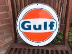 Gulf emaille reclamebord, Ophalen of Verzenden, Gebruikt, Reclamebord