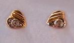 14 kt gouden oorknopjes-hart-diamant-meisje, Verzenden, Zo goed als nieuw, Met edelsteen, Knopjes of Stekers