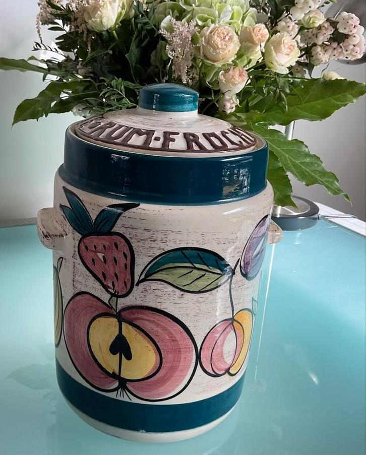 Vintage Rumtopf Pot met Fruitmotief, Antiek en Kunst, Antiek | Keramiek en Aardewerk, Ophalen of Verzenden