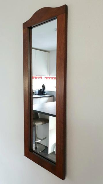 Klassieke Wood wandspiegel met donker eiken lijst 102 x 40cm beschikbaar voor biedingen