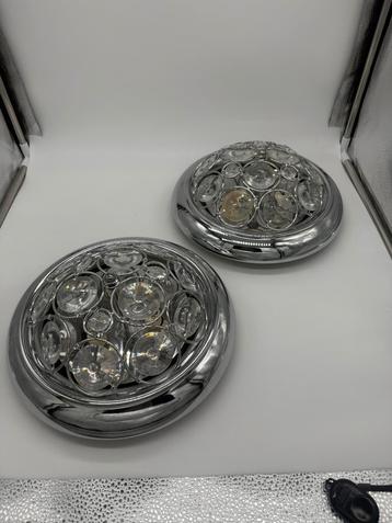 2X plafond lampen chrome beschikbaar voor biedingen