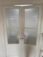 Antieke en-suite deuren met origineel melkglas – ca. 1890, Doe-het-zelf en Verbouw, Deuren en Horren, Ophalen, Gebruikt, 80 tot 100 cm