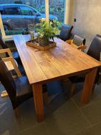 Eettafel eiken landelijk, Ophalen, Gebruikt, 100 tot 150 cm, Eikenhout