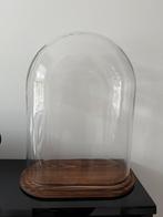 Stolp ovaal XL helder glas Bruin houten plateau, Veens Living, Nieuw, Elst, Info@veensliving.nl
