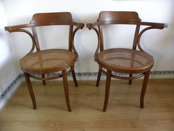 Thonet-stoelen-rattan-gebogen hout-Bureaufauteuil beschikbaar voor biedingen