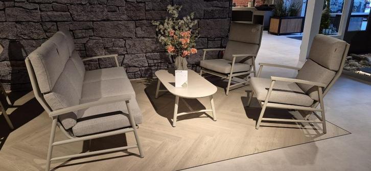 Flora Lounge set Hartman, Tuin en Terras, Tuinsets en Loungesets, Nieuw, Loungeset, Aluminium, 5 zitplaatsen, Bank, Bijzettafel