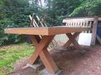 Douglas Houten Tuintafel met Graniet blad. 250x110,5x80, Ophalen, Gebruikt, Rechthoekig, Hout