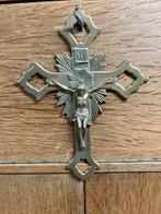Art deco brons/messing kruisbeeld, Antiek en Kunst, Antiek | Religie, Ophalen of Verzenden