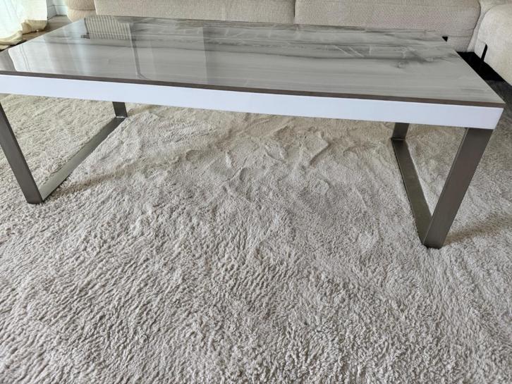 Salon tafel Marmeren look, Huis en Inrichting, Tafels | Salontafels, Zo goed als nieuw, Minder dan 50 cm, 50 tot 100 cm, 100 tot 150 cm