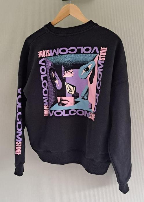 Volcom dames sweater / trui S 36– Coole print op de Rug, Kleding | Dames, Truien en Vesten, Gedragen, Maat 36 (S), Zwart, Ophalen of Verzenden