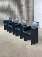 4x Matteo Grassi design Tito Agnoli eetkamerstoelen vintage, Huis en Inrichting, Ophalen, Gebruikt, Aalsmeer, Zwart