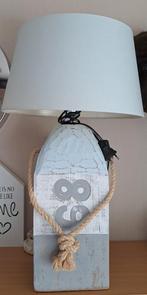 meerpaal lamp lichtblauw/grijs. voet 39 cm H, 16,5 B, Ophalen, Gebruikt, Grijs, Rond