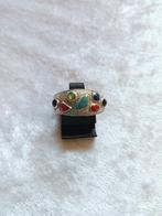 Mooie Zilveren Ring met Turkois - Carneool - Zwarte Onix en, Verzenden, Zilver, Ring, Met edelsteen