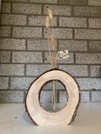 Vaasjes houtenschijf decoratie, Minder dan 50 cm, Nieuw, Glas, Ophalen of Verzenden