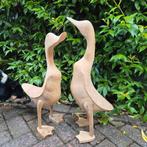 2 grote brocante houten beelden van eenden, Tuin en Terras, Tuinbeelden, Ophalen of Verzenden