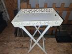 Witte houten butlertray, Huis en Inrichting, Tafels | Sidetables, Ophalen, Gebruikt, Rechthoekig