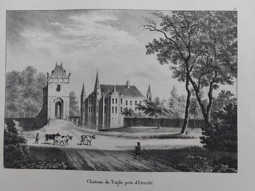 3 / chateau de Zuyle - Zuilen - Zuijlen Litho uit 1822, Antiek en Kunst, Kunst | Litho's en Zeefdrukken, Ophalen of Verzenden