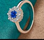 Zilveren Ring Sterling 925 - Maat 20, Met kristal, Blauw, 19 tot 20, Nieuw