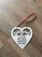 Love Home Sweet Home wit hart - decoratie, met lint, Ophalen of Verzenden, Zo goed als nieuw