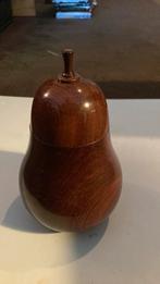 Mooie houten pot met deksel peer vorm gedraaid kersenhout, Antiek en Kunst, Ophalen of Verzenden