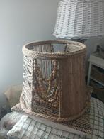 Unieke handgemaakte lampenkap met houten kralen, 25 tot 50 cm, Rond, Bohemian, Ophalen of Verzenden