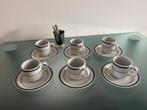 Vintage Kop en Schotels en rvs lepelvaasje met lepeltjes, Huis en Inrichting, Keuken | Servies, Ophalen, Zo goed als nieuw, Overige stijlen