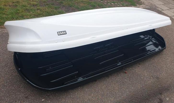 ALLERGROOTSTE VAN BMW 460 wit hoogglans dakkoffer skibox, Auto diversen, Dakkoffers, Zo goed als nieuw, Ophalen of Verzenden
