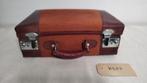 K583 Mini koffer van leder en canvas in zeer goede staat, Overige materialen, Onbekend, Minder dan 50 cm, Ophalen of Verzenden