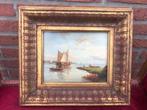 bijzonder sfeervol schilderij, schepen bij de kust, Antiek en Kunst, Ophalen of Verzenden