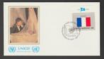 Verenigde Naties - FDC vlaggenserie - Frankrijk - Unicef, Postzegels en Munten, Postzegels | Eerstedagenveloppen, Verzenden, Onbeschreven