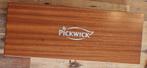 Bruine houten vintage Pickwick theedoos, Minder dan 50 cm, Gebruikt, Minder dan 50 cm, Ophalen of Verzenden