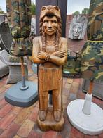 MASSIEF HOUTEN INDIANEN BEELD HOOGTE 185 CM VOOR COUNTRY BAR, Antiek en Kunst, Ophalen