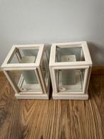 2 windlichten, Riverdale, Ophalen of Verzenden, Zo goed als nieuw, Crème, Minder dan 25 cm