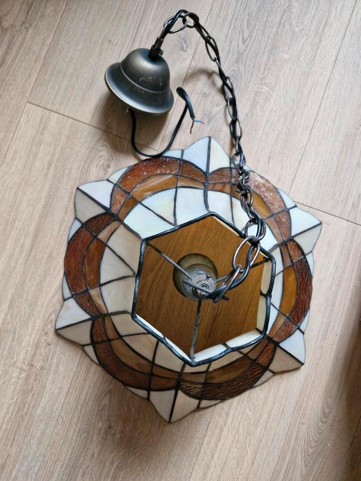 Tiffany Lampen Set: Hanglamp & Plafondlamp, Huis en Inrichting, Lampen | Hanglampen, Zo goed als nieuw, Minder dan 50 cm, Glas