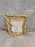 Prachtige zware gouden barok spiegel met bewerkte lijst hout, Ophalen, Zo goed als nieuw, Minder dan 50 cm, 50 tot 75 cm