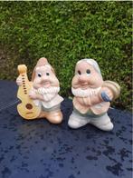 2 leuke muzikale spaarpot kabouters gitaar luit bekkens, Ophalen of Verzenden, Zo goed als nieuw, Steen, Aardewerk of Keramiek