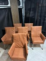 Actie - 6 Montis Chaplin chroom dop - Rancho cognac, Huis en Inrichting, Stoelen, Bruin, Zo goed als nieuw, Info@montis.nl, Montis