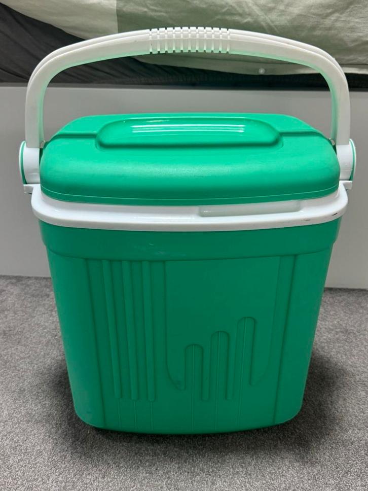 Groene Koelbox met Handvat, Caravans en Kamperen, Koelboxen, Gebruikt, Koelbox, Koelelement, Ophalen of Verzenden