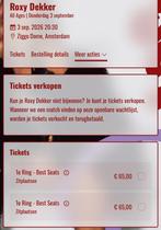 Roxy dekker donderdag 3 september 20:30 uur., Tickets en Kaartjes, Twee personen, September