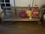 Oude massief TEAK BANK 201 cm tuinbank halbank, Antiek en Kunst, Ophalen