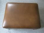 Bruin Leren Voetenbankje, Huis en Inrichting, Banken | Voetenbanken en Poefen, Ophalen, Minder dan 50 cm, Leer, Zo goed als nieuw